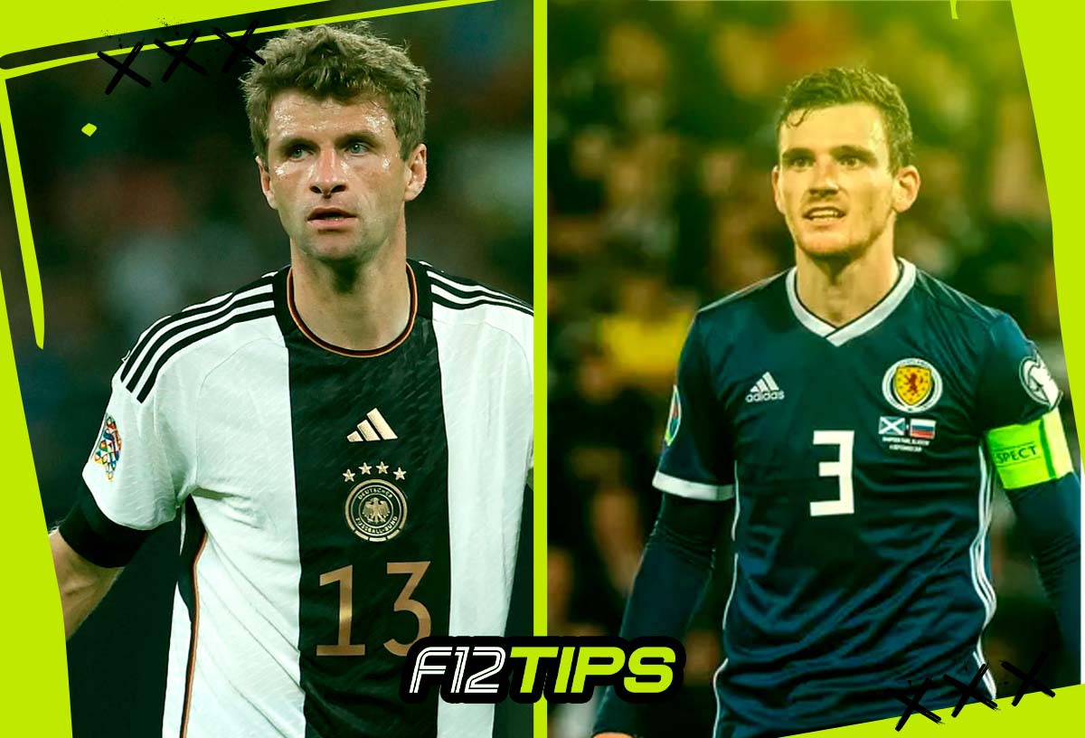 Jogadores de Alemanha x Escócia em quadro personalizado do F12Tips