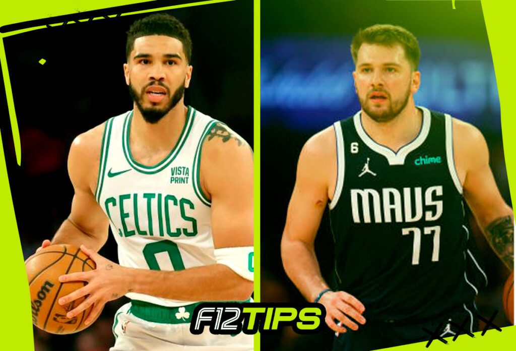 Jogadores de Celtics x Mavericks em quadro personalizado do Blog do F12Tips