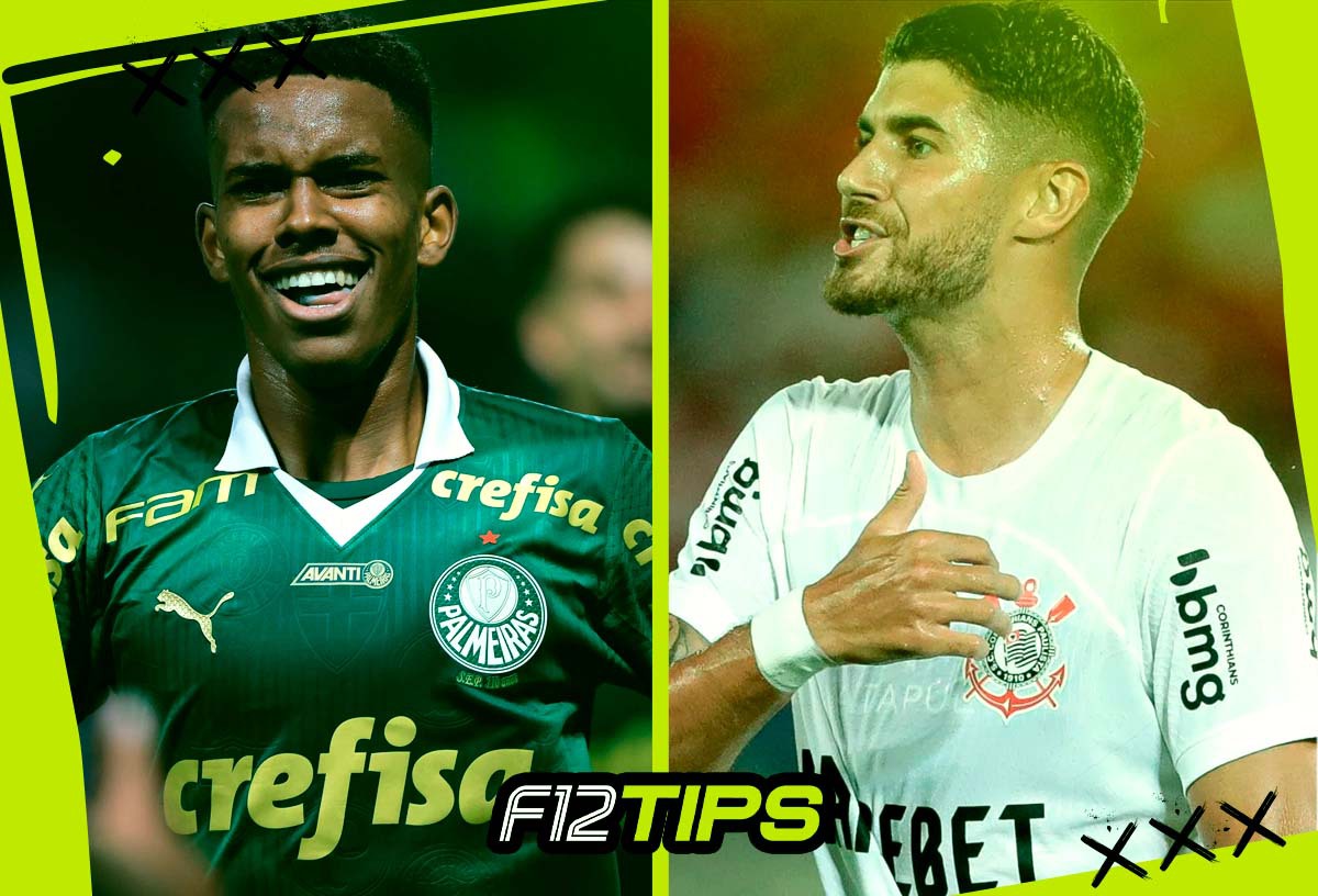 Jogadores de Palmeiras x Corinthians em quadro personalizado do F12Tips