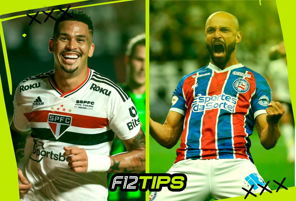 Jogadores de São Paulo x Bahia em quadro personalizado do F12Tips