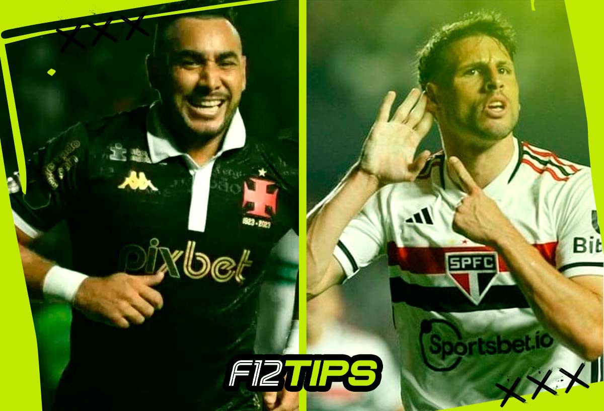 Jogadores de Vasco da Gama x São Paulo em quadro personalizado do F12Tips 