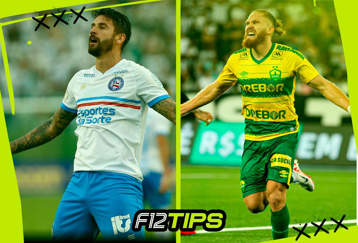 Jogadores de Bahia x Cuiabá em quadro personalizado do F12Tips