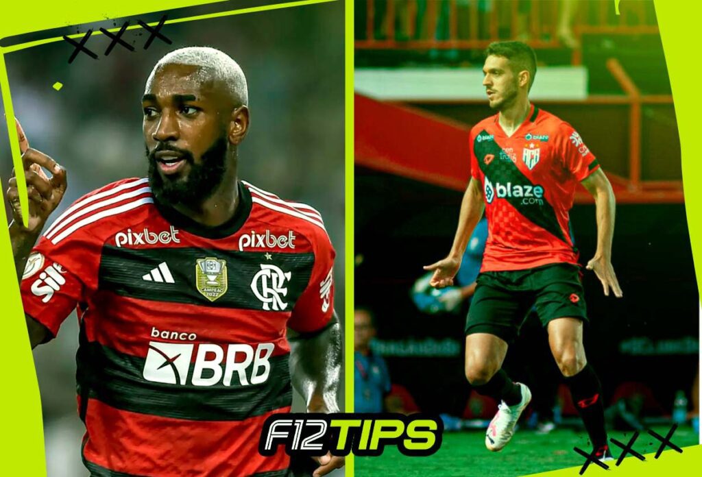 Jogadores de Flamengo x Atlético-GO em quadro personalizado do F12Tips