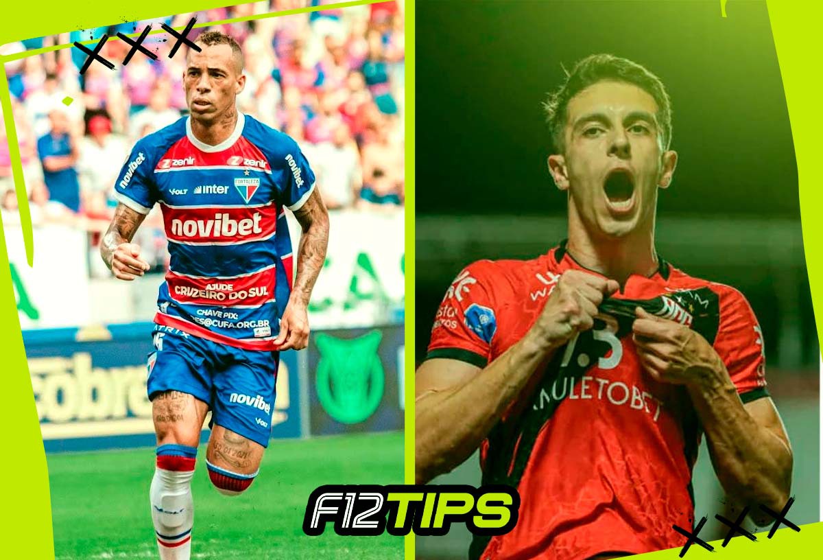 Jogadores de Fortaleza x Atlético-GO em quadro personalizado do F12Tips