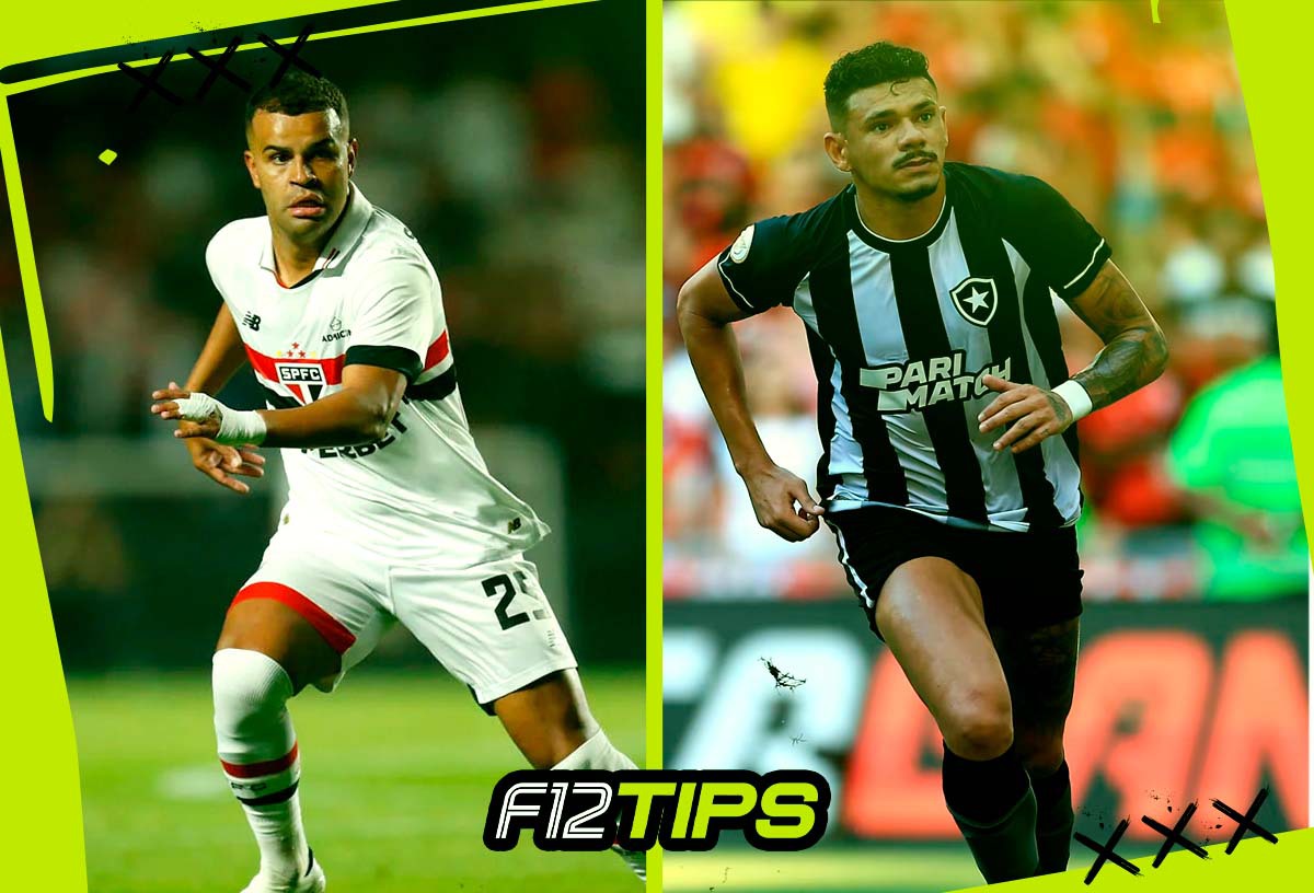 Jogadores de São Paulo x Botafogo em quadro personalizado do F12Tips