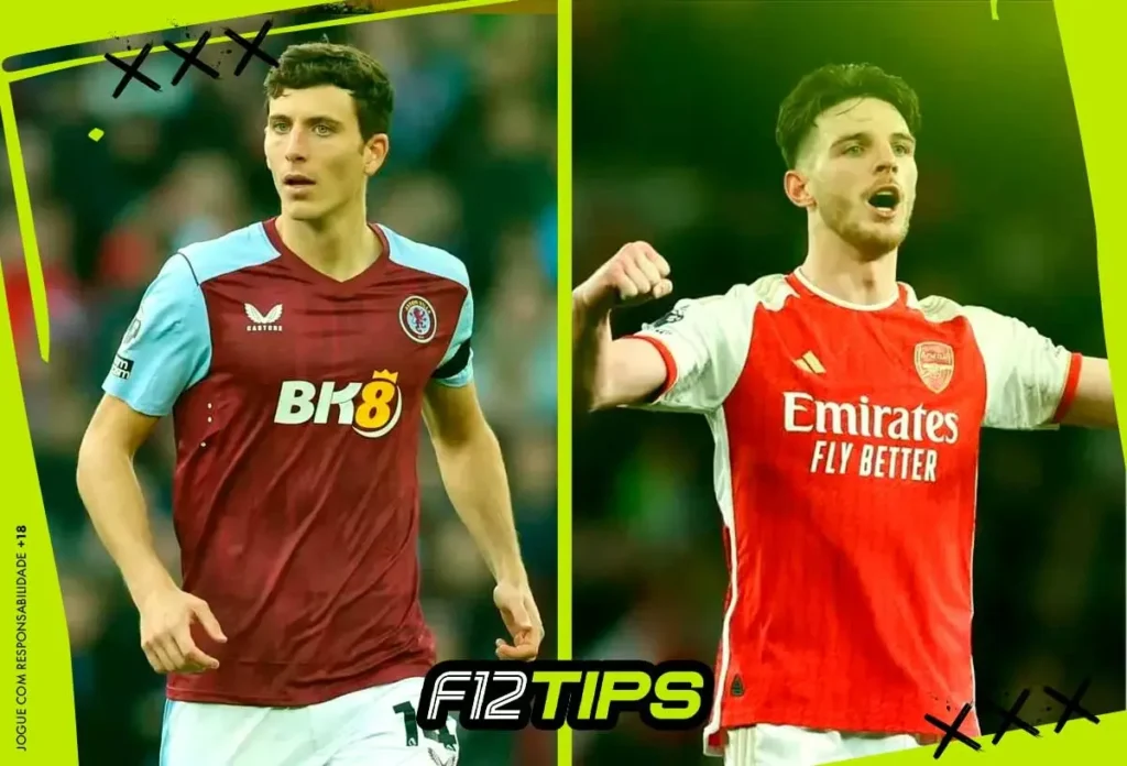 Aston Villa x Arsenal (Imagem: F12Tips/F12.Bet)