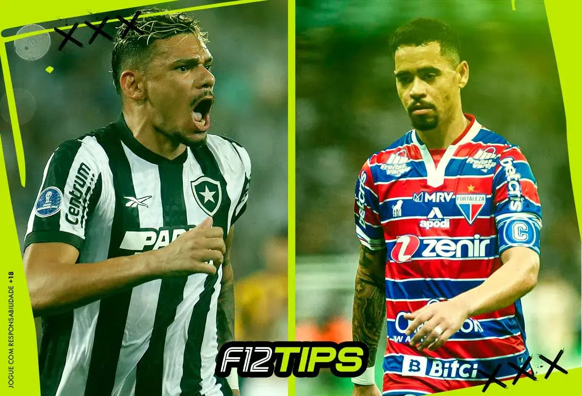 Jogadores de Botafogo x Fortaleza em quadro personalizado do F12Tips