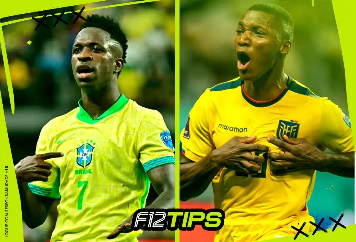 Jogadores de Brasil x Equador em quadro personalizado do F12Tips