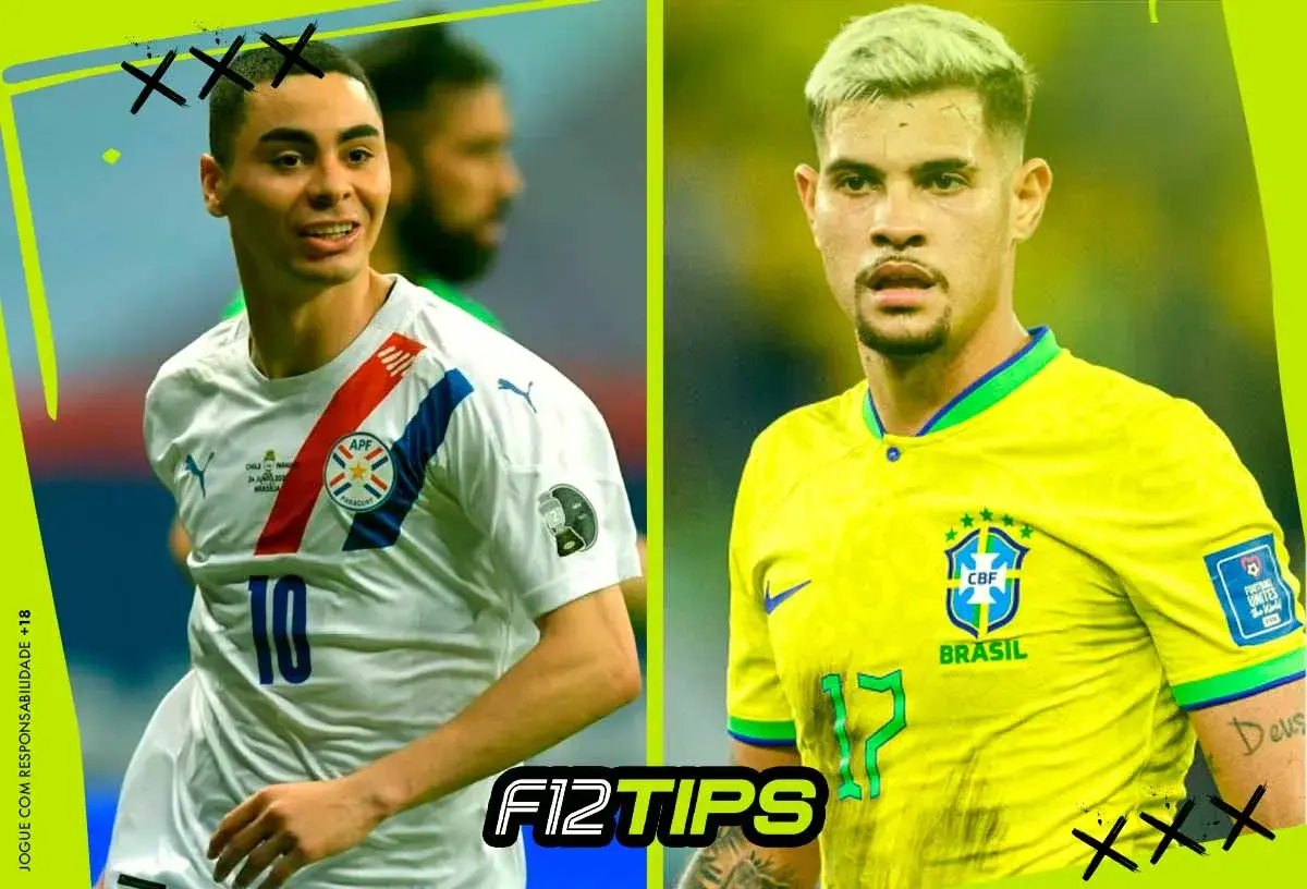 Jogadores de Paraguai x Brasil em quadro personalizado do F12Tips