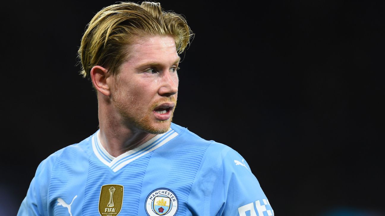 Kevin de Bruyne concentrado em partida