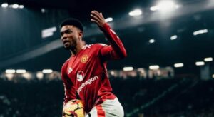 Jogador Amad Diallo comemorando gol pelo Manchester United. Foto: Manchester United/Instagram