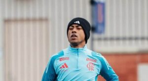 Jogador Bruno Henrique em treino pelo Flamengo. Foto: Sam Robles