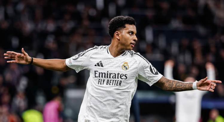 Jogador Rodrygo Goes comemorando gol pelo Real Madrid. Foto: Real Madrid/Instagram