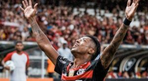 Jogador Bruno Henrique comemorando gol pelo Flamengo. Foto: Flamengo/Instagram