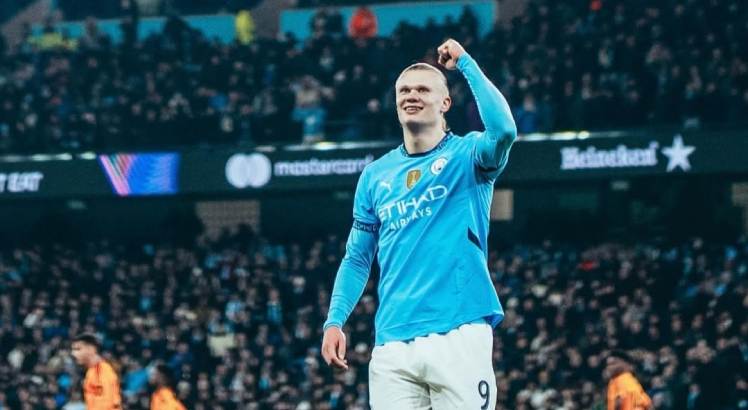 Imagem do Jogador Erling Haaland comemorando gol pelo Manchester City. Foto: Manchester City/Instagram