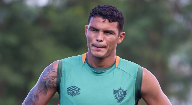 Jogador Thiago Silva em treino pelo Fluminense. Foto: Fluminense/Instagram