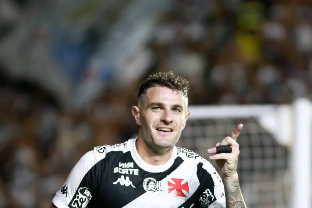 Jogador Pablo Vegetti comemorando gol pelo Vasco. Foto: Matheus Lima/Vasco