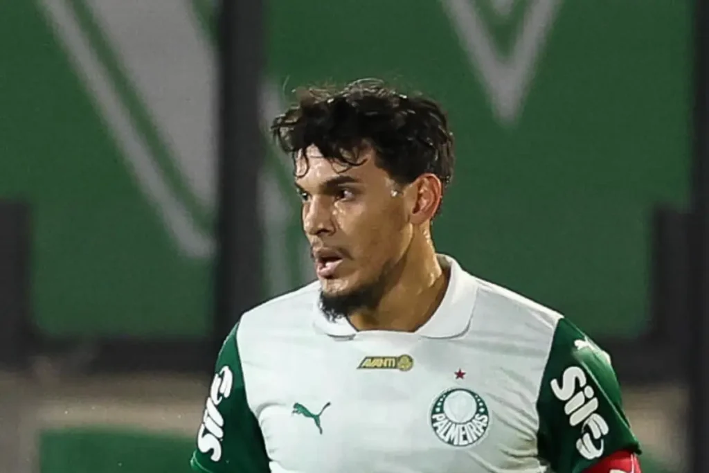 Jogador Gustavo Gómez em ação pelo Palmeiras. Foto: Cesar Greco/Palmeiras
