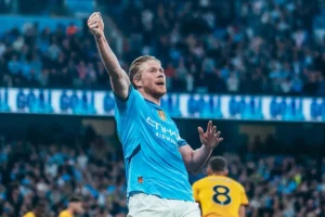 Jogador Kevin De Bruyne em ação pelo Manchester City. Foto: Manchester City/Instagram