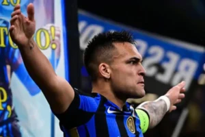 Jogador Lautaro Martínez comemorando gol pela Inter de Milão. Foto: Inter de Milão/Instagram