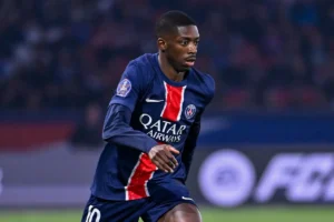 Imagem do jogador Ousmane Dembélé em ação pelo PSG. Foto: PSG/Instagram
