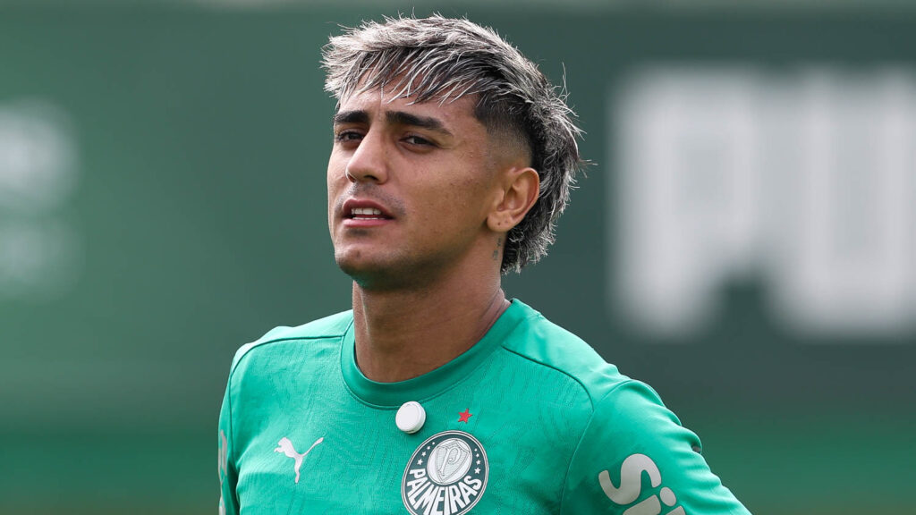 Imagem do jogador Facundo Torres durante treinamento com o Palmeiras. Foto: Cesar Greco/Palmeiras