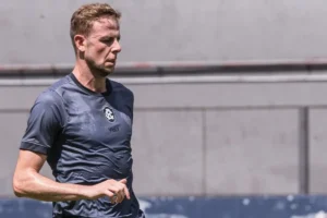 Imagem do jogador William Klaus em treino pelo Remo. Foto: Samara Miranda/Remo