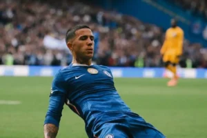 Imagem do jogador Enzo Fernández comemorando gol pelo Chelsea. Foto: Chelsea /Instagram