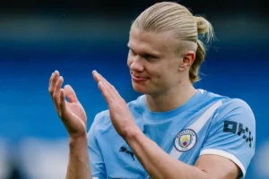 Imagem do jogador Erling Haaland comemorando vitória pelo Manchester City. Foto: Manchester City/Instagram
