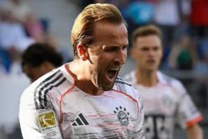 Imagem do jogador Harry Kane em ação pelo Bayern de Munique. Foto: Bayern de Munique/Instagram