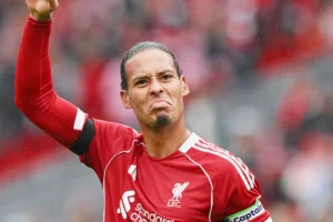 Imagem do jogador Virgil Van Dijk comemorando gol pelo Liverpool. Foto: Liverpool/Instagram