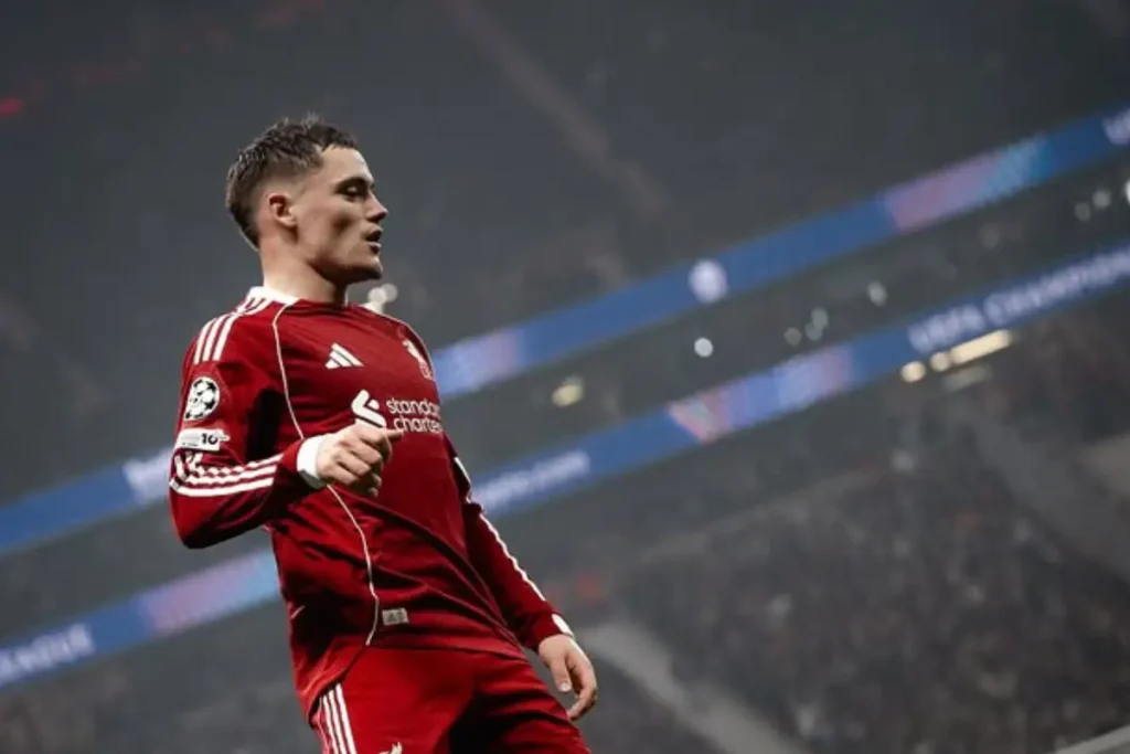 Imagem do jogador Florian Wirtz em ação pelo Liverpool. Foto: Liverpool/Instagram