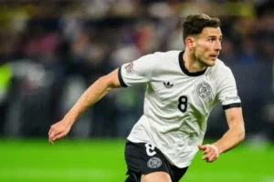 Imagem do jogador Leon Goretzka em ação pela Alemanha. Foto: Seleção da Alemanha/Instagram